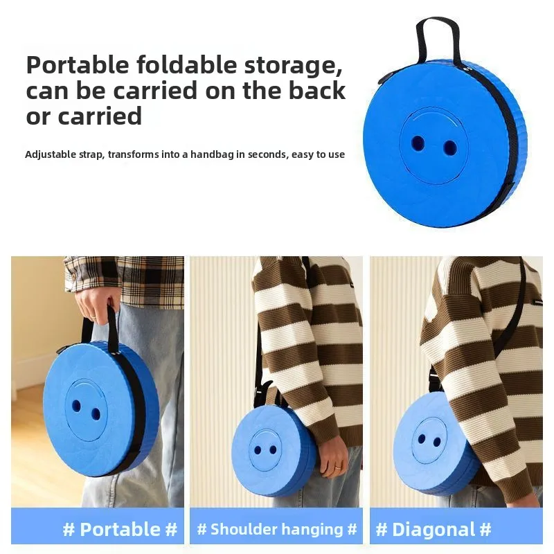 Rainbow Telescopic Stool Home Portable Small Stool Travel Folding Stool Extendable Shoulder Carry Shrinkable Sitable
