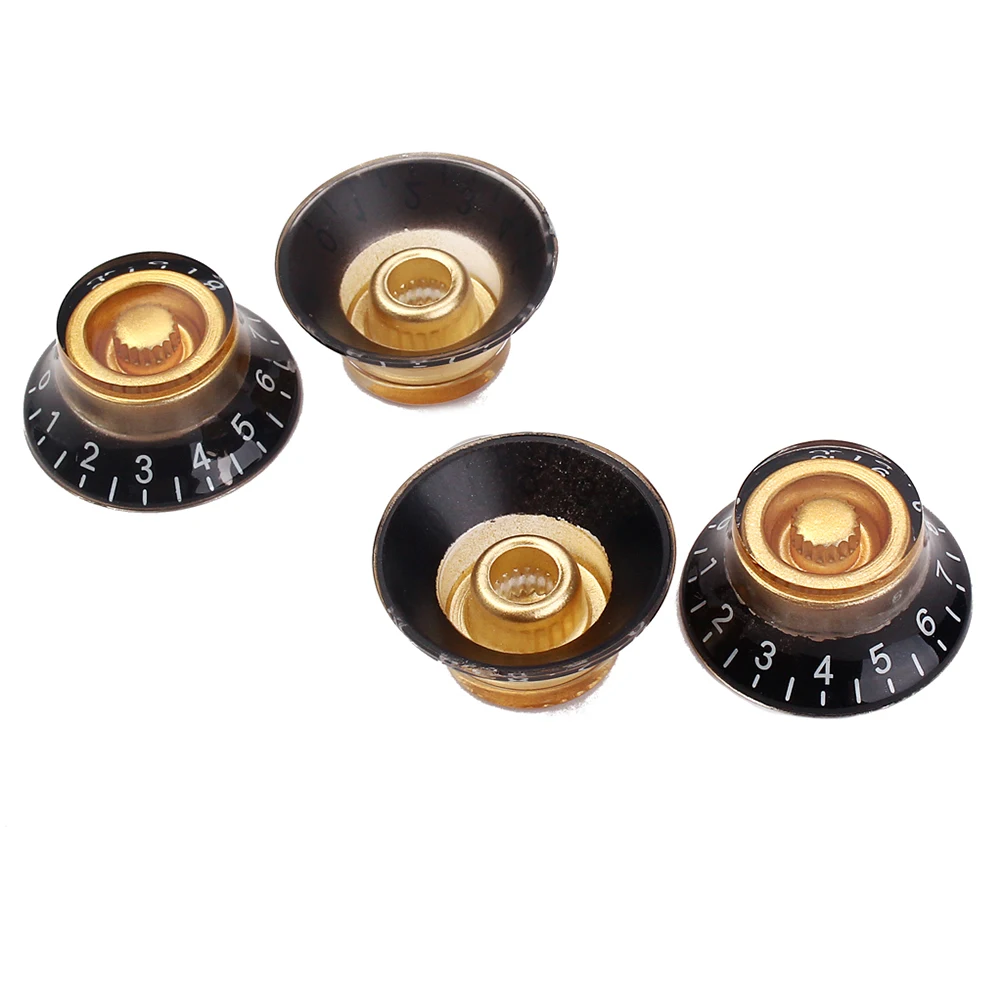 

4pcs Round Knobs Volume Tone Control Replacement Electric Guitar Parts Durable Plastic Knob Cap Stylish Design