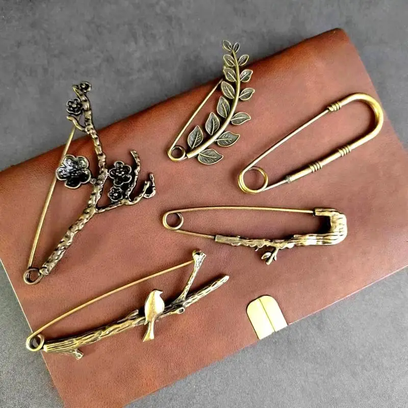 Neue Mode Große Broschen Zweig Dekoration Vintage Bronze Brosche Pullover Schal Schnalle Strickjacke Anzug Große Pin