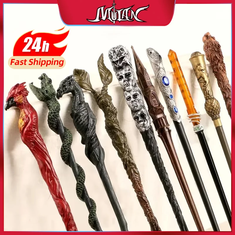 14 Styles Magic Wands with Box Metal Core Children Magic Toy Cosplay Wizard Props Model Collectible Ornaments Boy Gifts