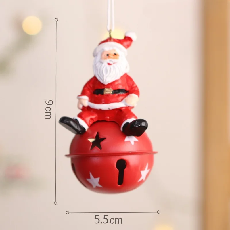 Creative Decorations Nordic Christmas Iron Pendant Home Party Snowman Iron Bell Christmas Tree Atmosphere Pendant