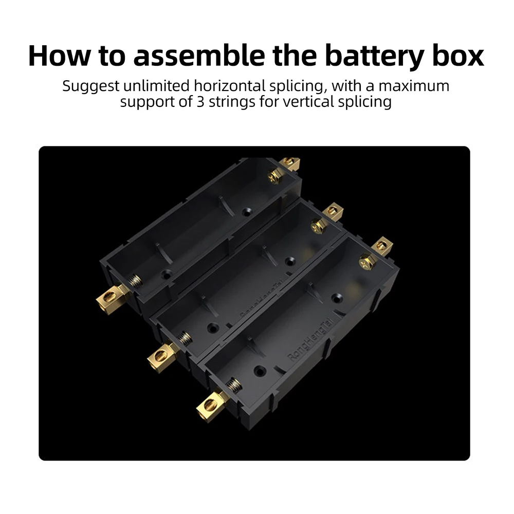 DIY-Batteriehalter für 18650 21700, Verbindbare Box, Tragbarer Energiespeicher, Ohne Schweißen, Zapfenverbindungen – Detail 16
