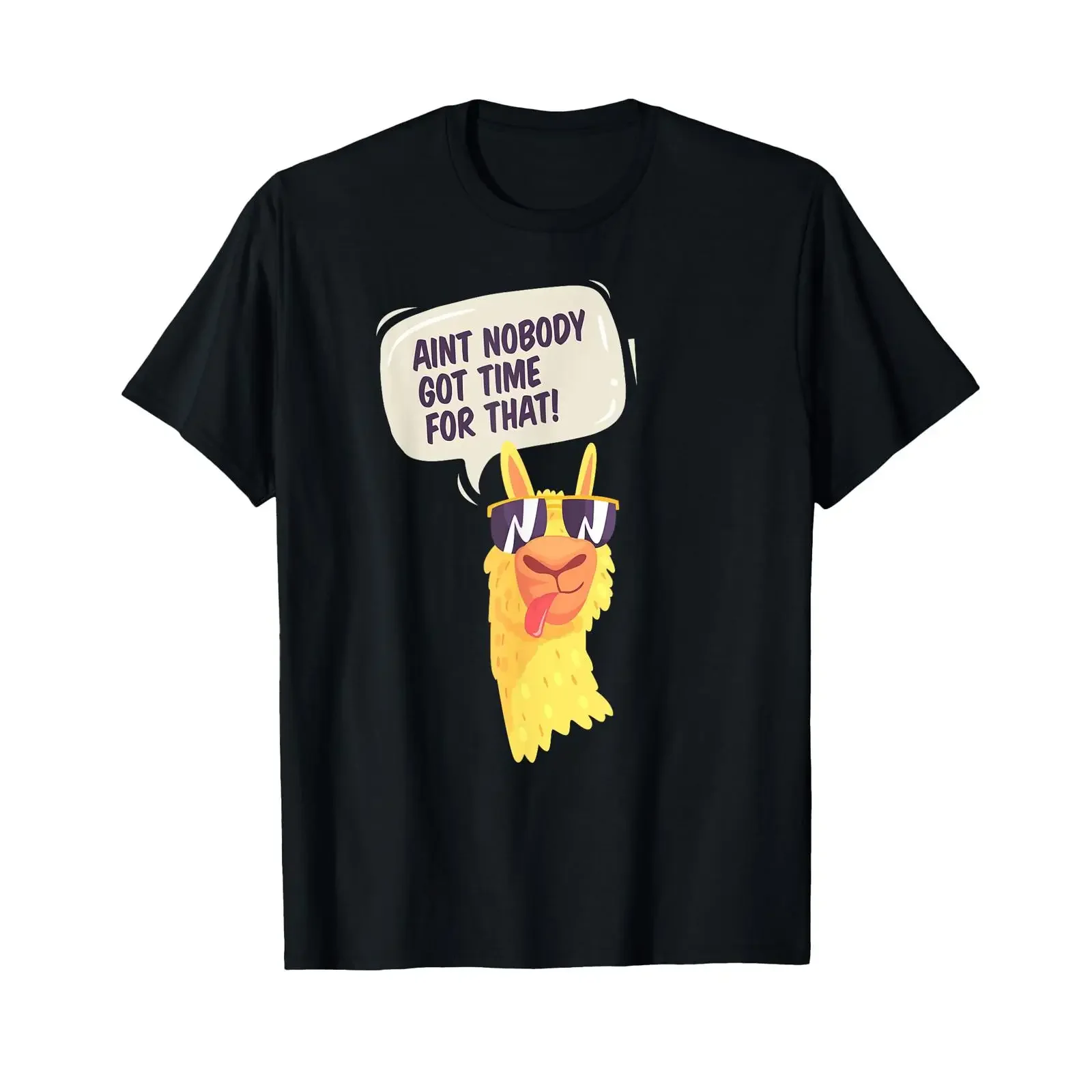 Ain't Nobody Got Time For ThaT T Shirt Llama  vintage Washed graphic designer clothes Casual streetwear Soft
