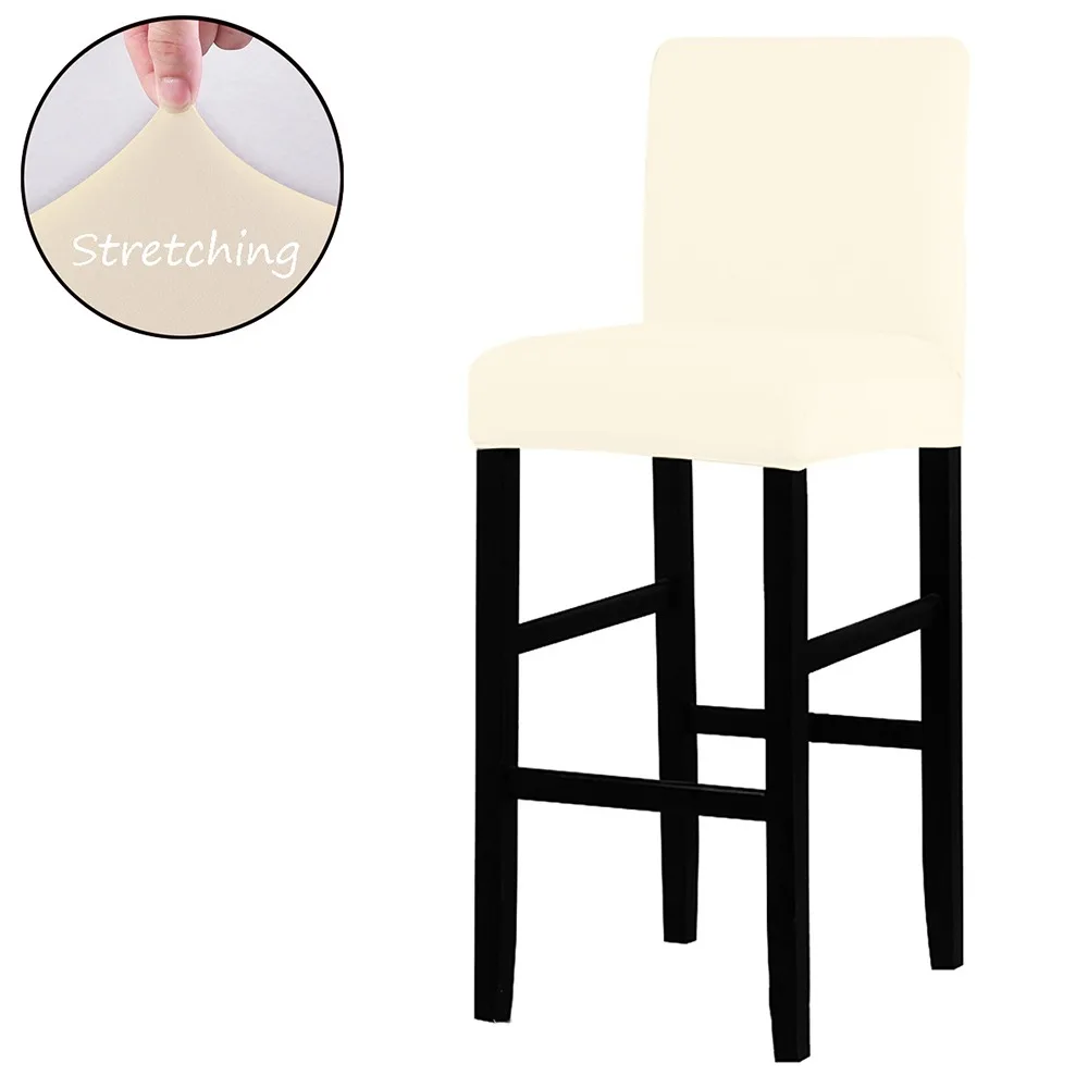 Elastic Stretch Counter Height Bar Stool Cover Dustproof Jacquard Butterfly Chair Cover Washable Solid Color Chair Slipcover