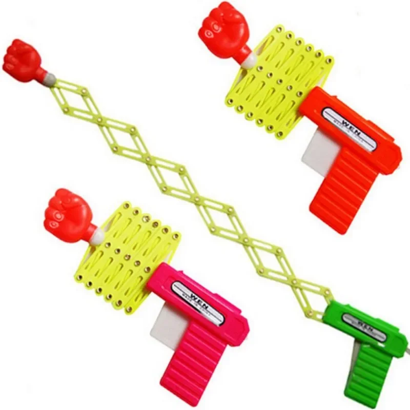 Retractable Fist Shooter Trick Toy Funny Child Prank Toys Kids Plastic Festival Gift for Fun Classic Elastic Telescopic Fist