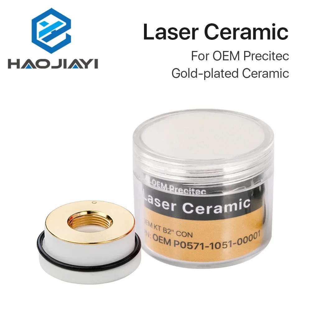 Cabeça de corte cerâmica banhada a ouro do laser, KT B2 CON P0571-1051-00001 para OEM Precitec, 28mm, 24.5mm