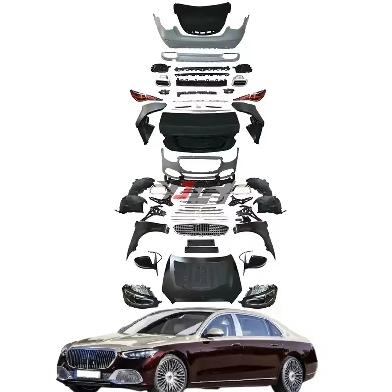Fits Mercedes Benz S Class W221 2006-2013 Facelift Conversion Upgrade To 2021 Plus W223 Maybach Style Auto Tuning Body Kit