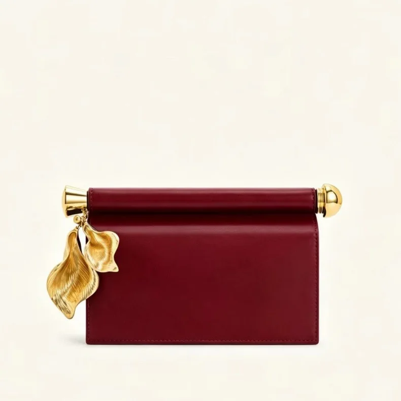 handbag French crimping folding dinner bag high-end personalized flower metal bag