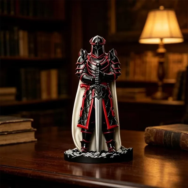 DIY Scented Candle Gypsum Figurine Mould Armored Knight 3D Silicone Mold With Sword,Handmade Craft Supply Gift Home Table Decor
