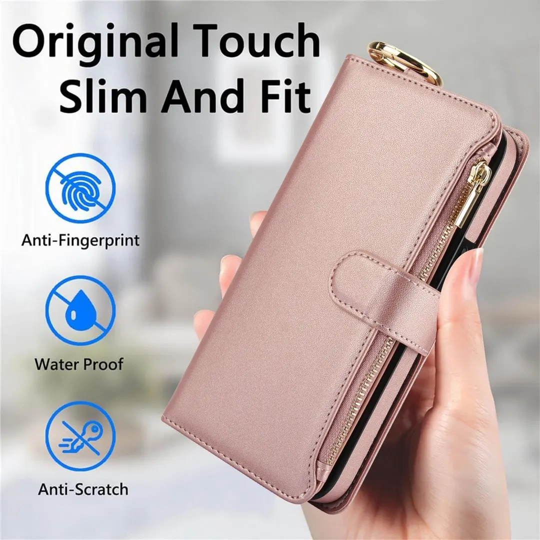 Crossbody Zipper Wallet Card Slot Holder Leather Phone Case For Samsung Galaxy S26 S25 S24 Ultra S23 S22 Plus Flip Stand Cover