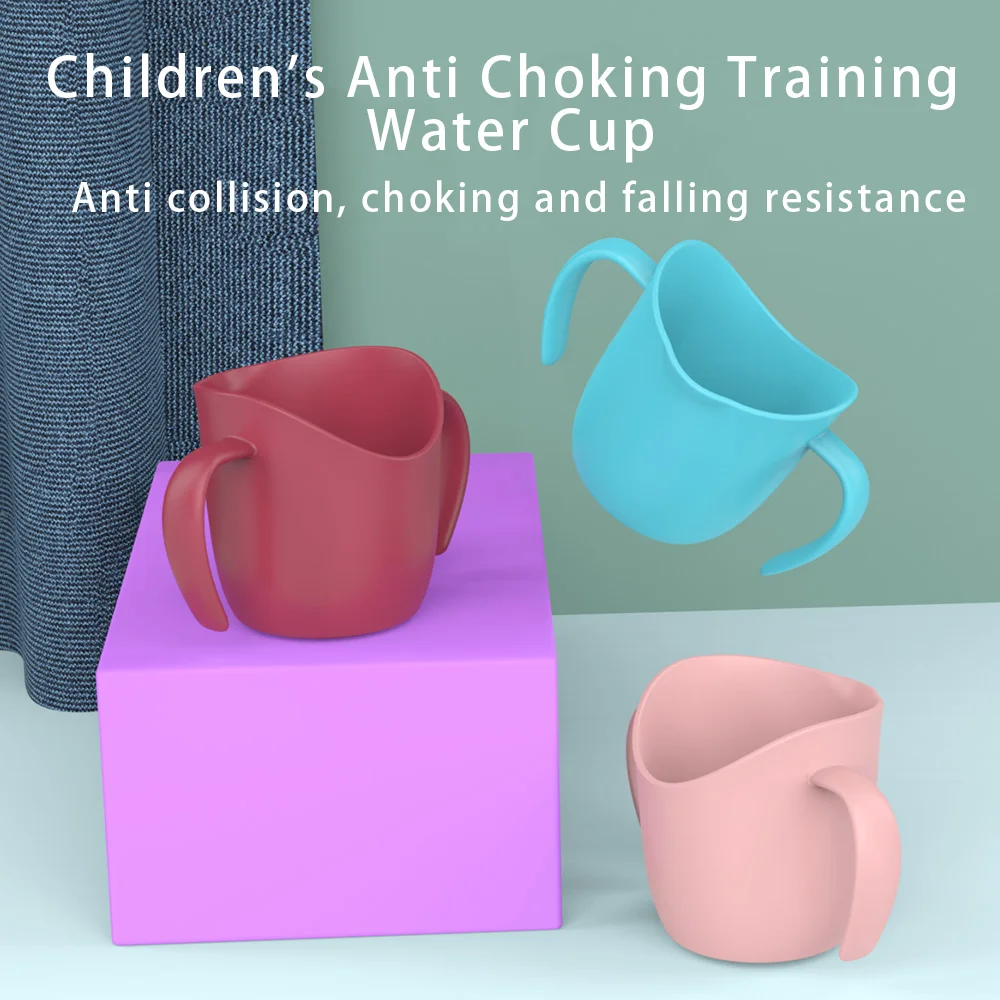 BPA Free Baby Cup Leak-Proof Infant Learning Drinking Cup Anti-Fall Baby Children Drinking Cup Solid Color Portable