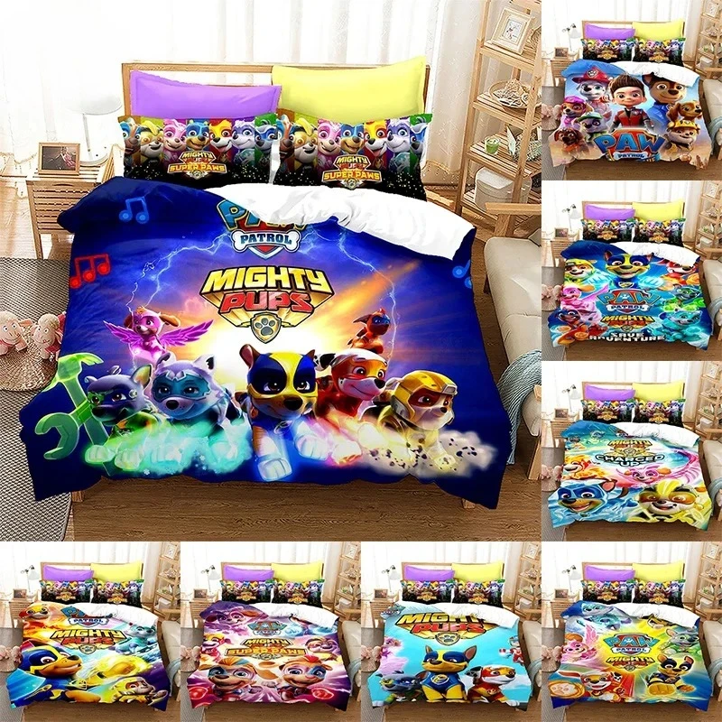 

Paw Theme Patrols Bedding Set Cartoon Chase Marshall Skye Rubble Harajuku 3D Printing Duvet Cover Pillowcase Bedding Suit