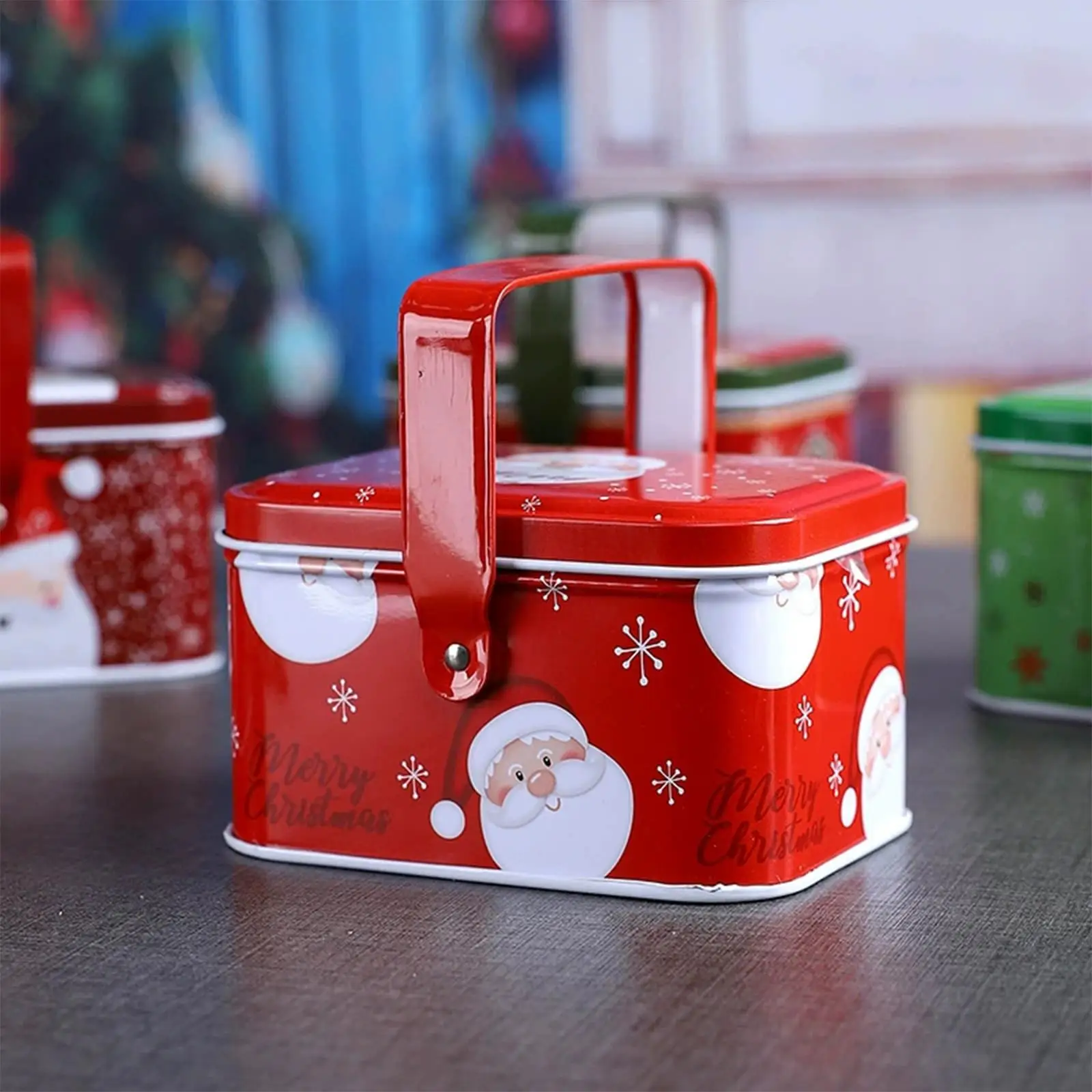 Christmas Cookie Tins Metal St - Tin Container Lid ulasan dan harga