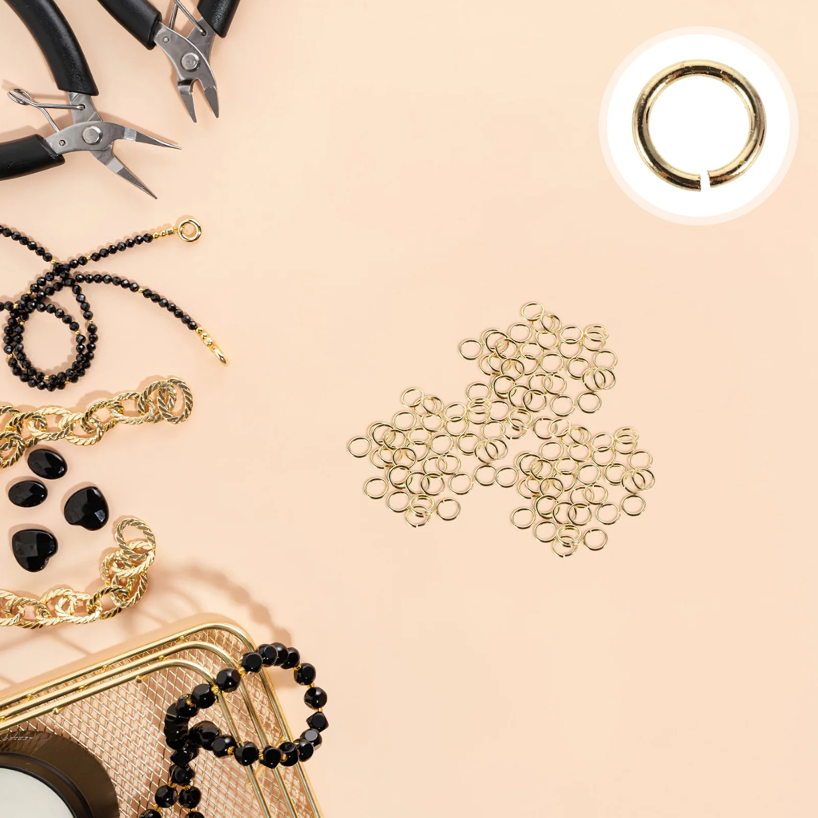 

100Pcs Round Linking Rings Metal Handmade Charms Connectors for Jewelry Making Supplies Craft DIY Projects Clasps Findings