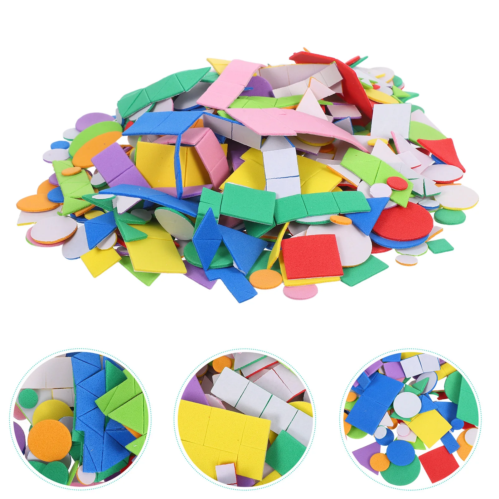 

960pcs Foam Pattern Blocks Stickers Geometric Shapes Blocks Kindergarten Sorting Math Crafts Self-Adhesive