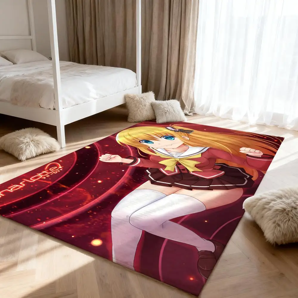 

C-Charlottes Cute sexy anime Floor Mat Soft Thickened Absorbent Non-Slip Bedroom Living Room Door Mat Home Decor Flannel Rugs