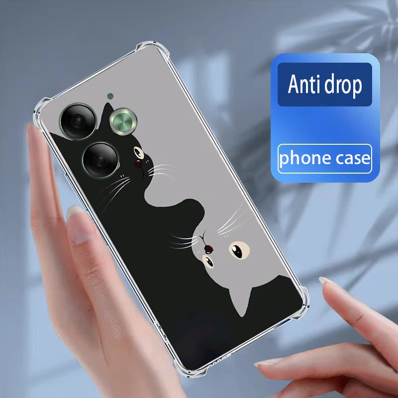 لحالات Tecno Pova 6 Pro غطاء ناعم من السيليكون الشفاف من مادة TPU جراب هاتف Coque Capa Bumper