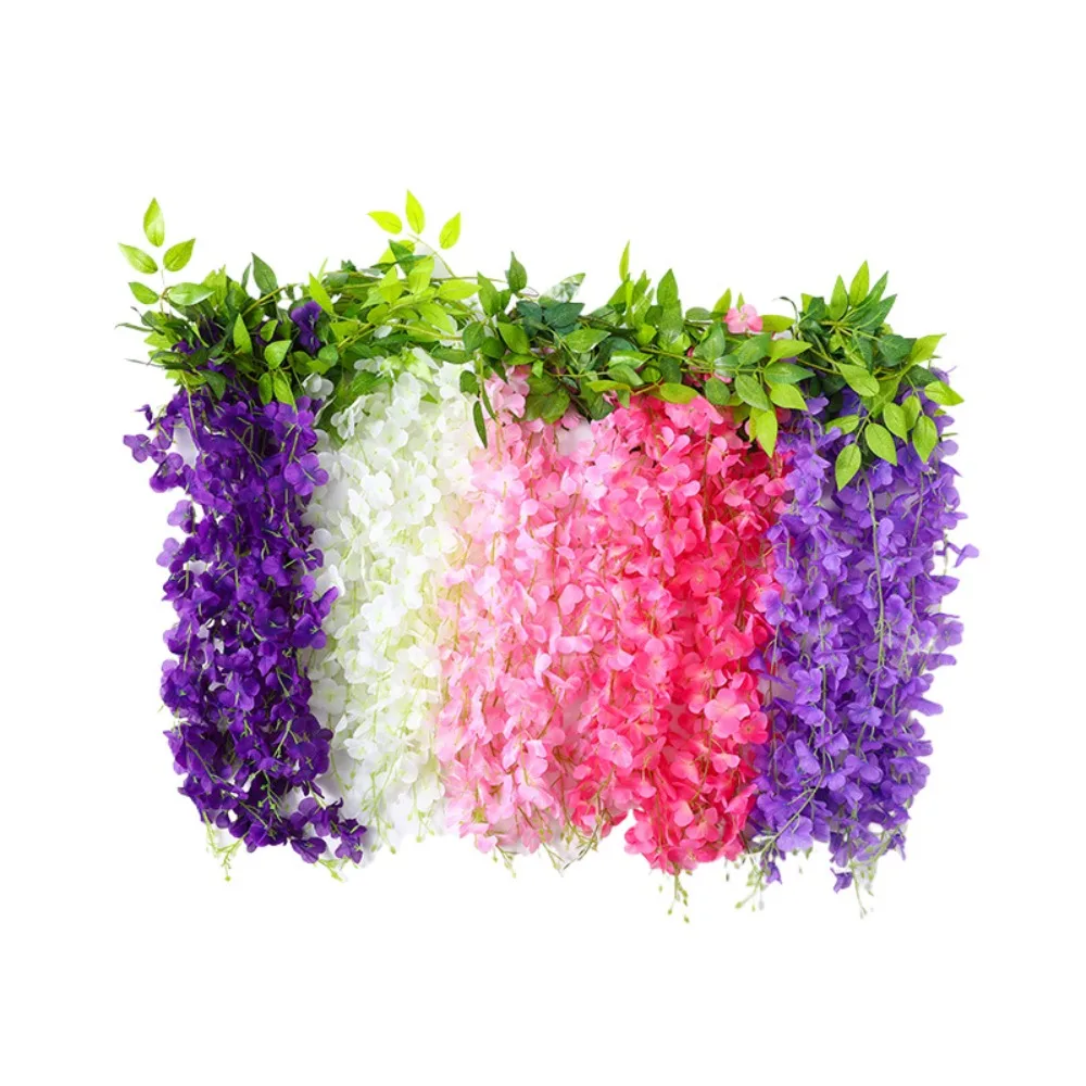 New 10 Flower Spikes Simulated Wisteria Ivy 180cm Artificial Plant Vine Trailing Artificial Flower Rattan Wedding Decoration