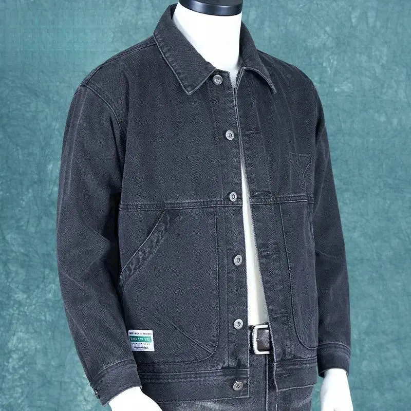 Autumn and Winter 2026 Retro Denim Jacket Men's Korean Slim Trend Handsome Multi-pocket Brand Man Luxury Tooling Jacket Men