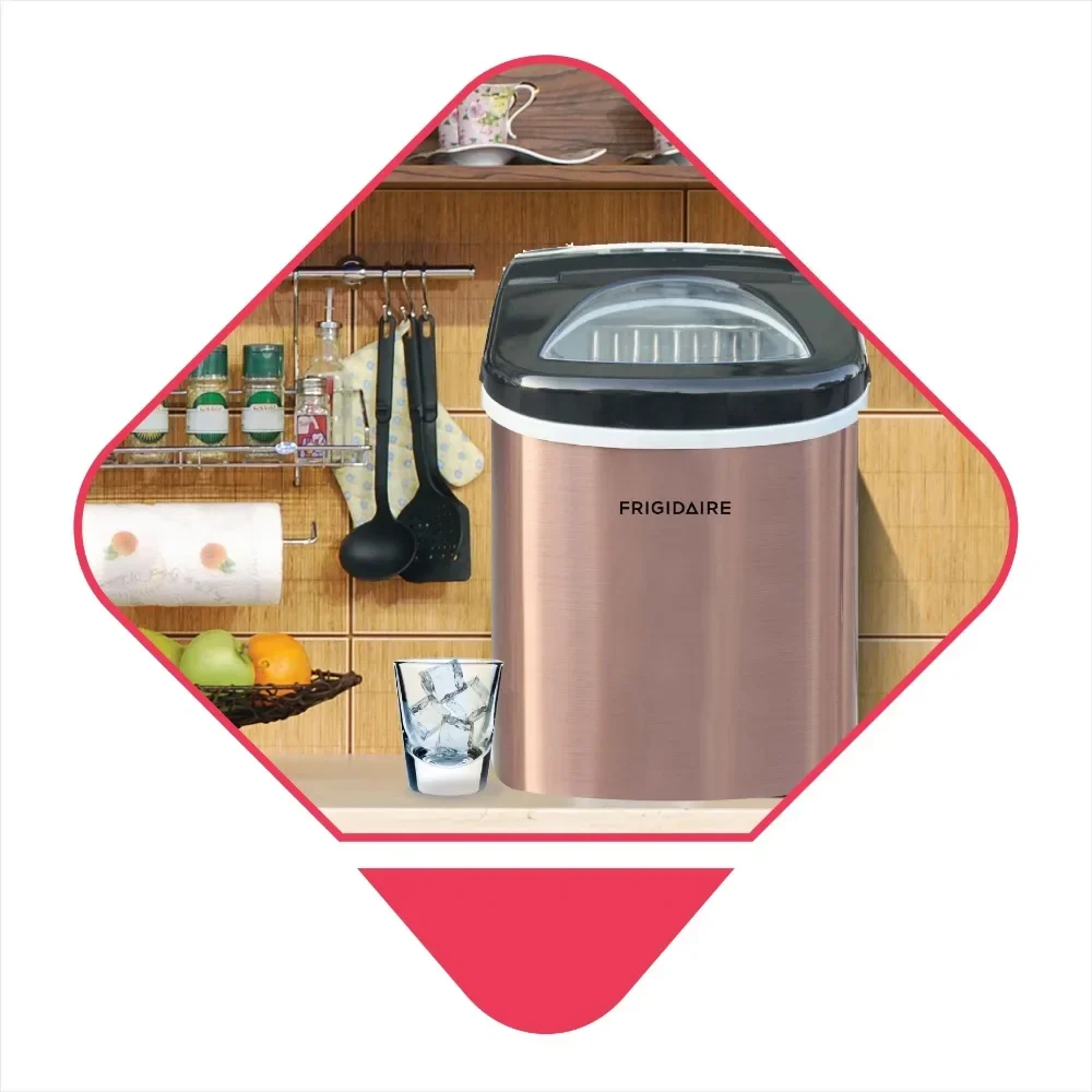 Portable Stainless Steel Countertop Icemaker Ice Maker 26 Lb. Freezing Appliances Kitchen Home
