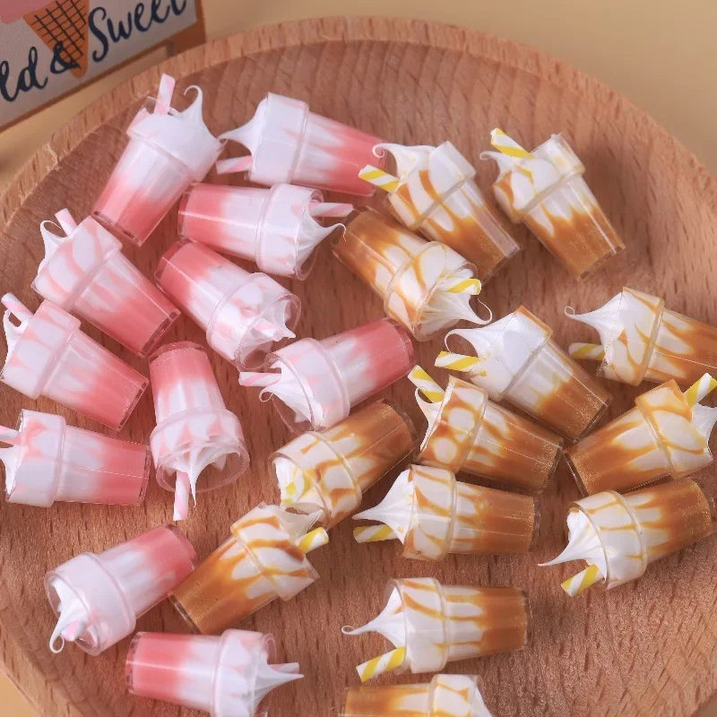 3pcs Dollhouse Cream Cup Sundae Ice Cream Toys Mini Dessert Model Diy Cream Glue Doll Accessories Home Decor Decoration Crafts