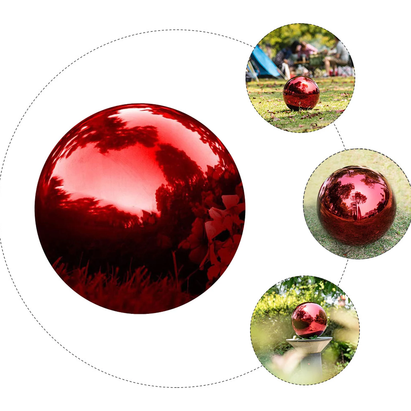 

Mirror Reflective Ball 5 3 Inch Stainless Steel Garden Sphere Shiny Decor Gem Green 135MM Diam Outdoor Gazing Balls Garden Globe
