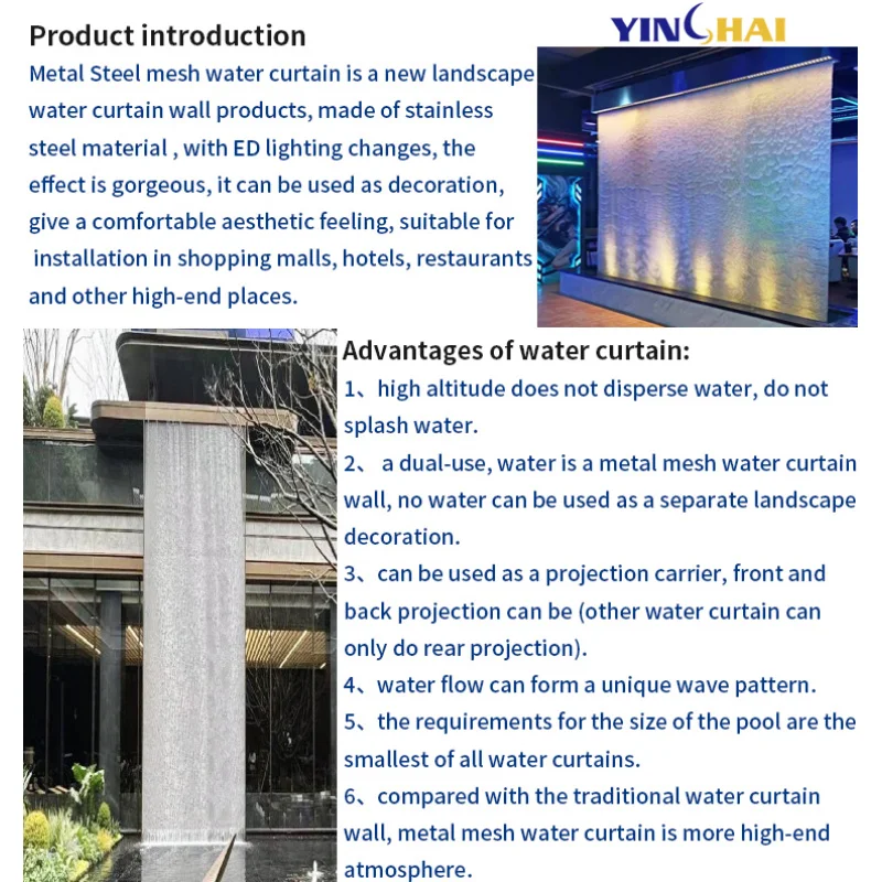 Custom.Custom شبكة من الاستانلس استيل شلال جدار الستار جدار حجم كبير تشغيل جدار شبكة معدنية الصلب الستار