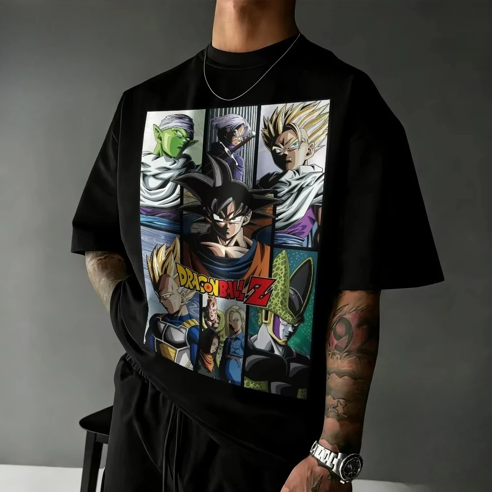 Camiseta Gráfica Dragon Ball Z Cell Saga Verano 2026 de Algodón Oversize Vintage Unisex Casual Streetwear para Fans Holgada