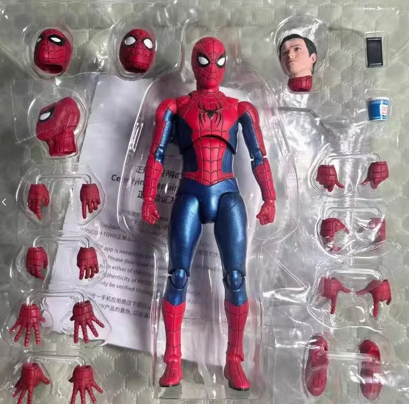 Auf Lager: Heiße Mafex Actionfigur Nr. 262 Spider-Man No Way Home, Rot und Blau, Sammlerstück Anime-Figur, Spielzeug, Geschenk für Jungen