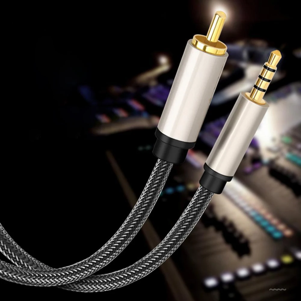 كابل صوت محوري 3.5 ملم جاك كابل صوت محوري رقمي مطلي بالذهب ستيريو HiFi مسرح منزلي لمشغل مكبرات الصوت