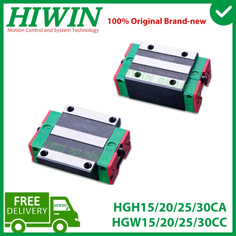 HIWIN HGH15CA HGH20CA HGH25CA HGH30CA Linear Guide Slide Block HGW15CC HGW20CC HGW25CC HGW30CC for Linear Guide Rail CNC New