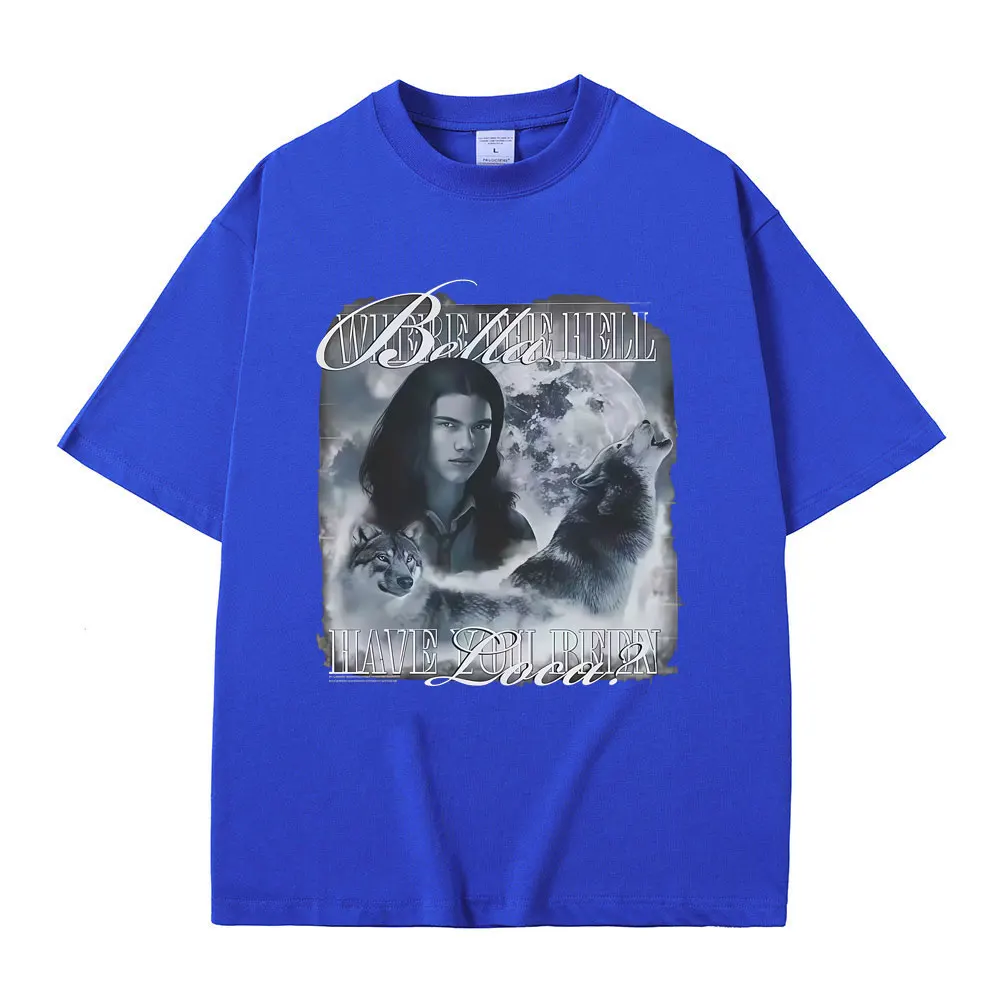 فيلم الشفق وولف جاكوب الأسود الجرافيك تي شيرت الرجال النساء عادية القطن Vintage قصيرة الأكمام تي شيرت الرجال المتضخم تي شيرت #4