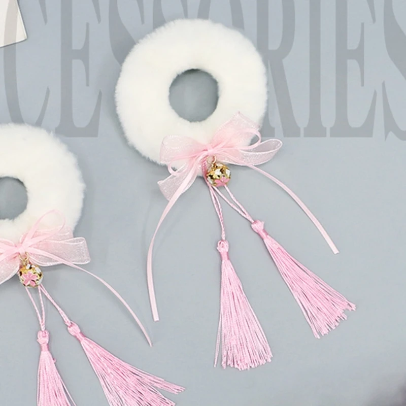 Tassel Bow Hair Rings Female Girl Hair Scrunchies Hair Styling Accessories Dropship