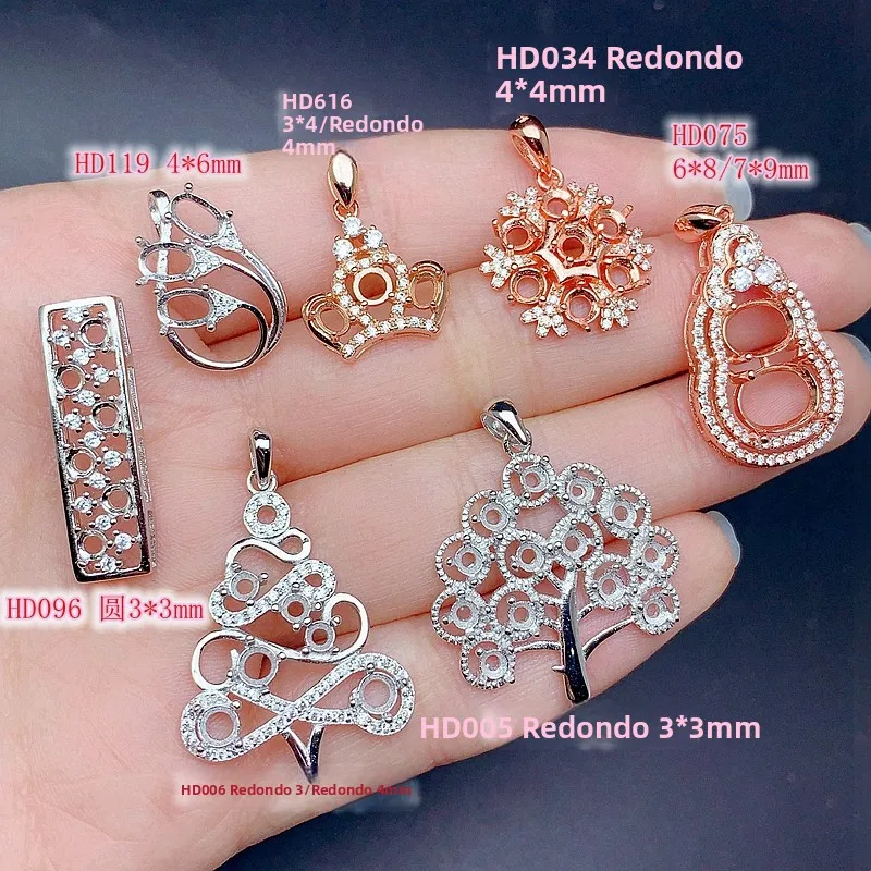 925スターリングシルバー-ペンダント-クラスターセッティング-空枠-ラウンドmラウンド-マルチサイズ-4mm-34mm-mm-68mm-79mm-ファッションジュエリー
