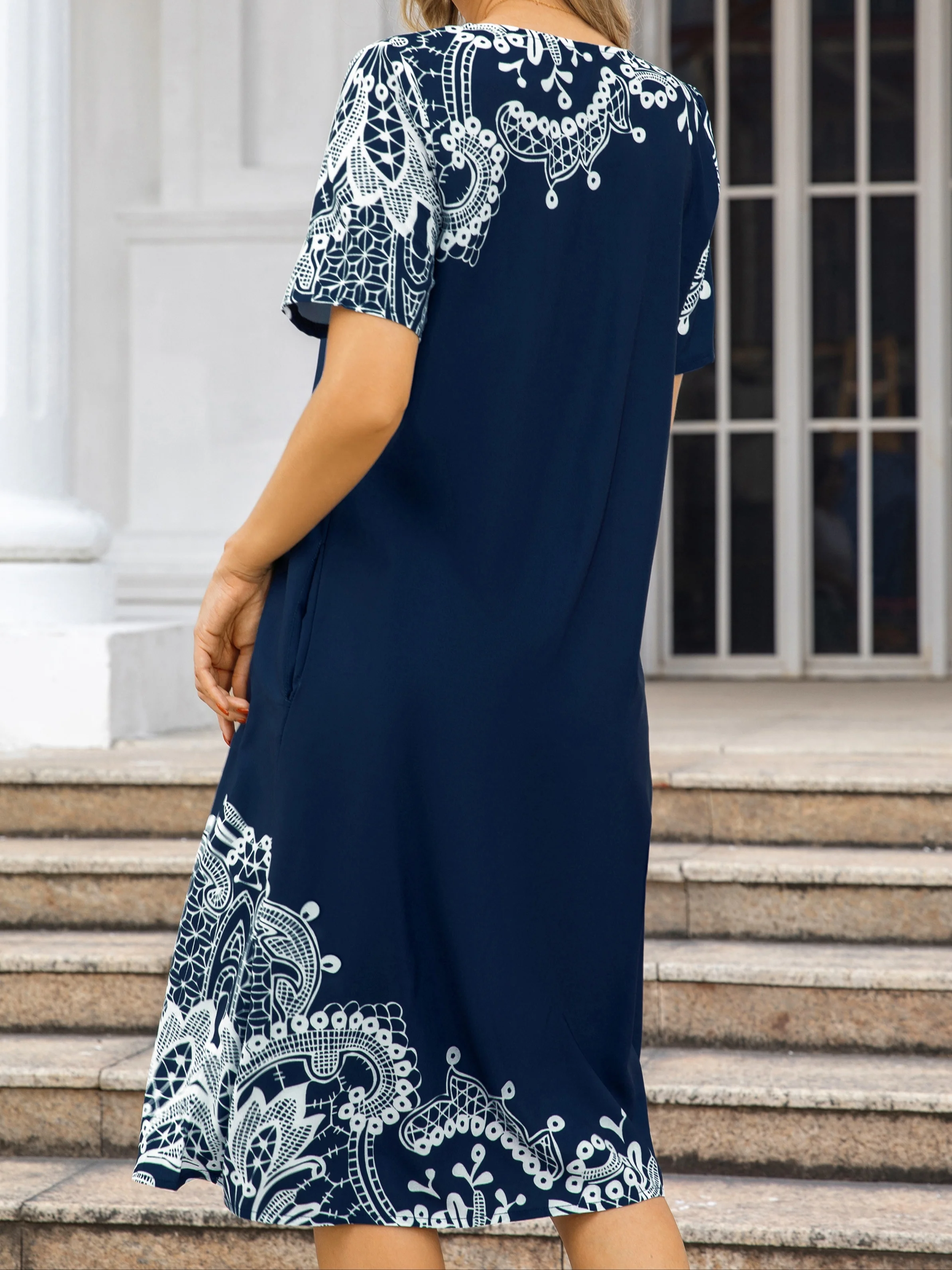 Mode Elegante Frauen Kleid Lose Beiläufige Kleid Frauen Gedruckt Kleid Neue Temperament – Detail 2
