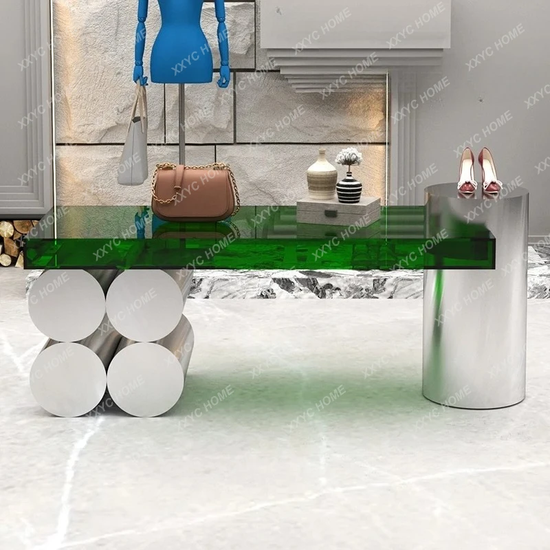 WY Clothing store Nakajima Taiwan water table stainless steel display table middle display case display case