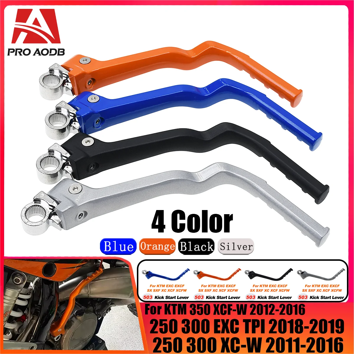 

Motocross Kick Start Starter Lever Pedal For KTM 250 300 350 400 450 500 525 530 EXC EXC-F XC XC-F XCW XCW-F SX SX-F 1998-2019
