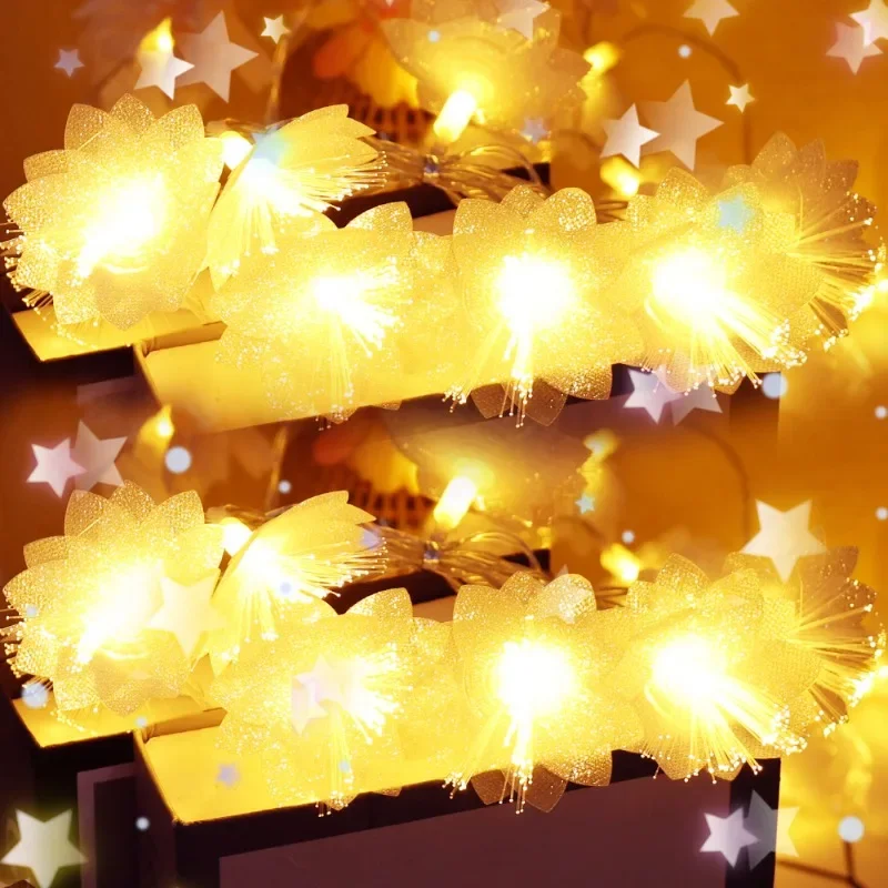 

3/1.5M LED Fiber Optic Fairy String Light Battery-operated Garland Christmas Party New Year Decoration Artificial Flowers Lamp