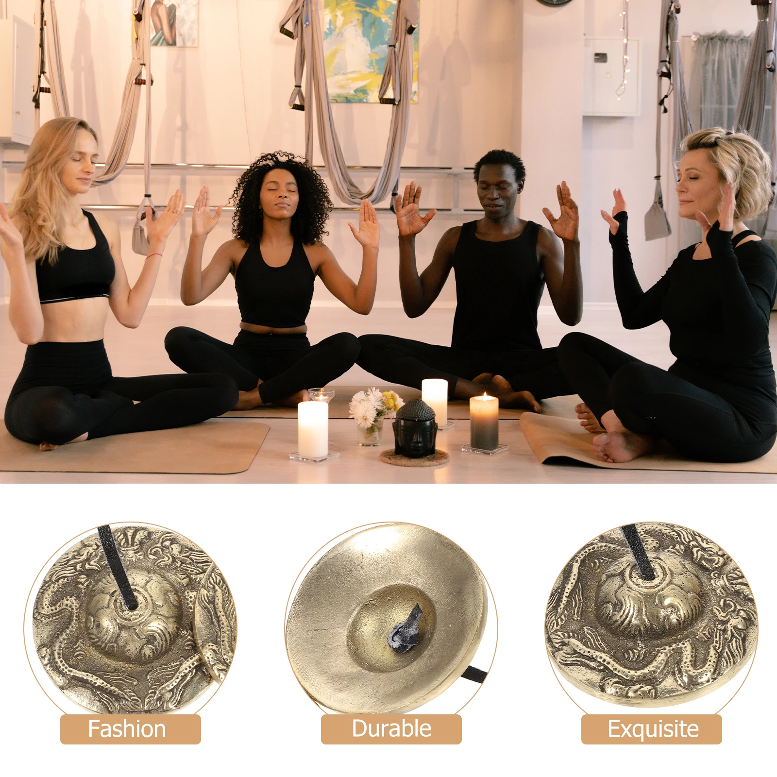 

Bronze Cymbal Yoga Bell Cymbals Vintage Musical Instruments Hand Copper Bells Call for Ringing
