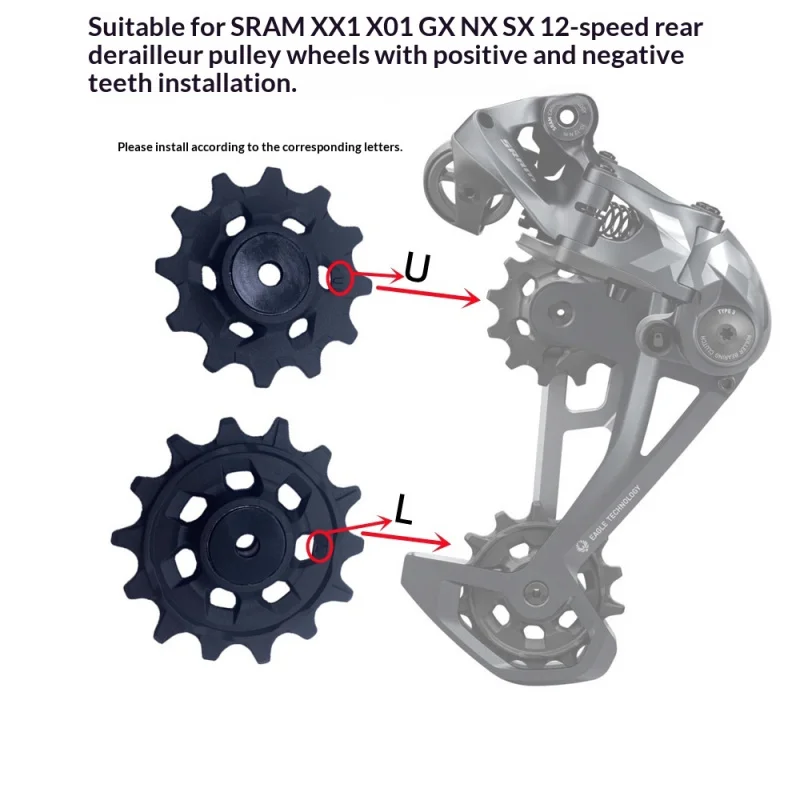 For SRAM XX1 X01 X1 GX NX Eagle12SQuick-release rear derailleur12Tand14TGuide wheel,For bicycle parts and components