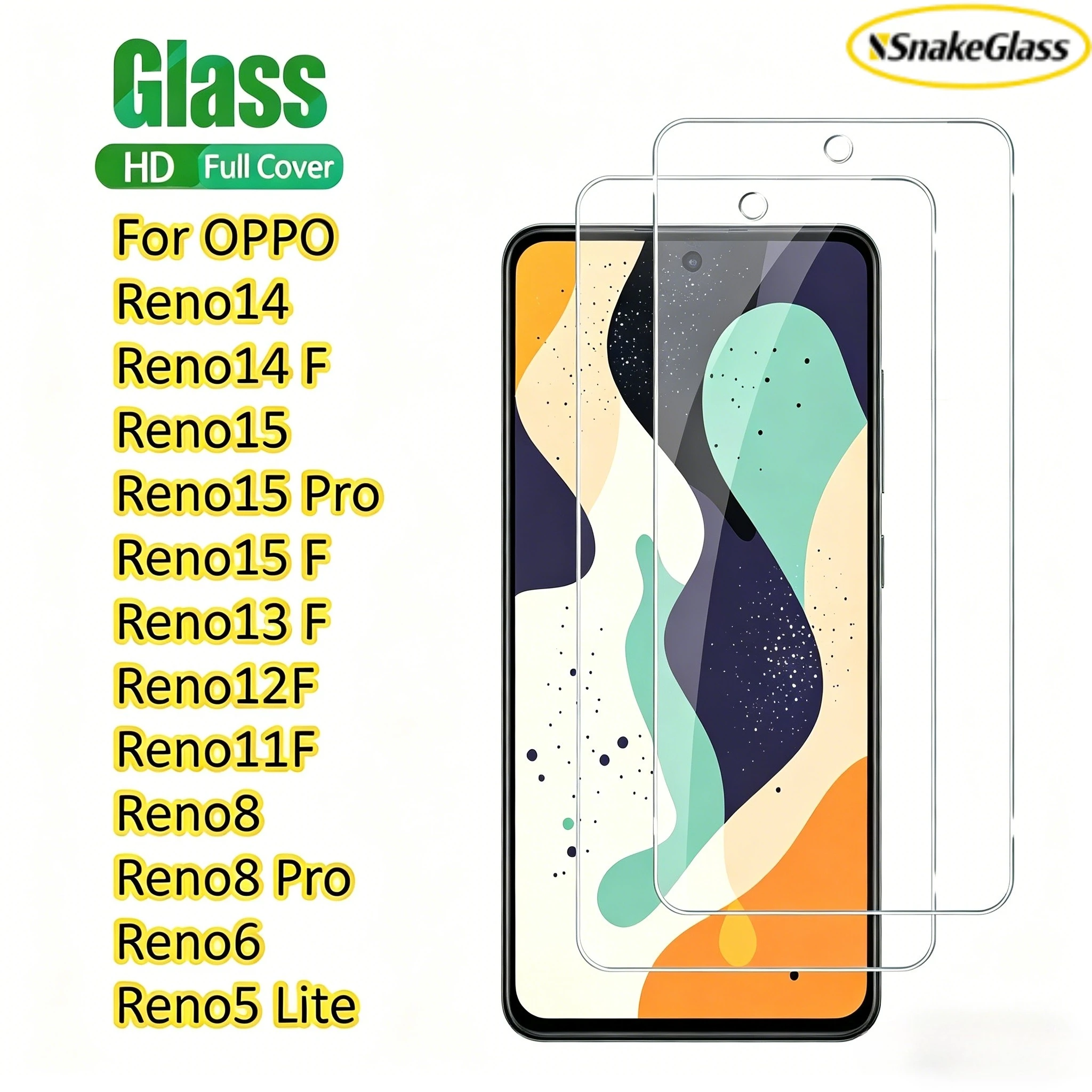 

2/3PCS High Definition Screen Protector for OPPO Reno 15 Pro 14 13 12 11F 8 Pro 5Lite Tempered Glass Smooth Texture Anti-Scratch