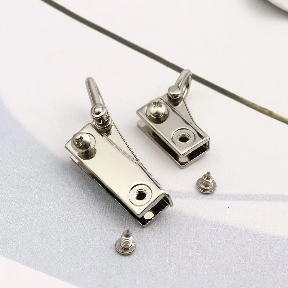 1 Pair Metal Bag Transformation Side Clip Not Fade Punch-free DIY Hanging Chains Clipped Button Detachable Bag Connector Clip
