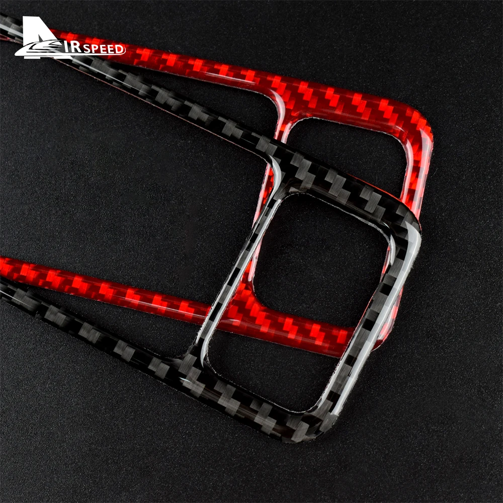 Real Soft Carbon Fiber Sticker for Subaru Impreza STI 2002 2003 2004 2005 Headlight Adjust Trim Car Switch Frame Accessories