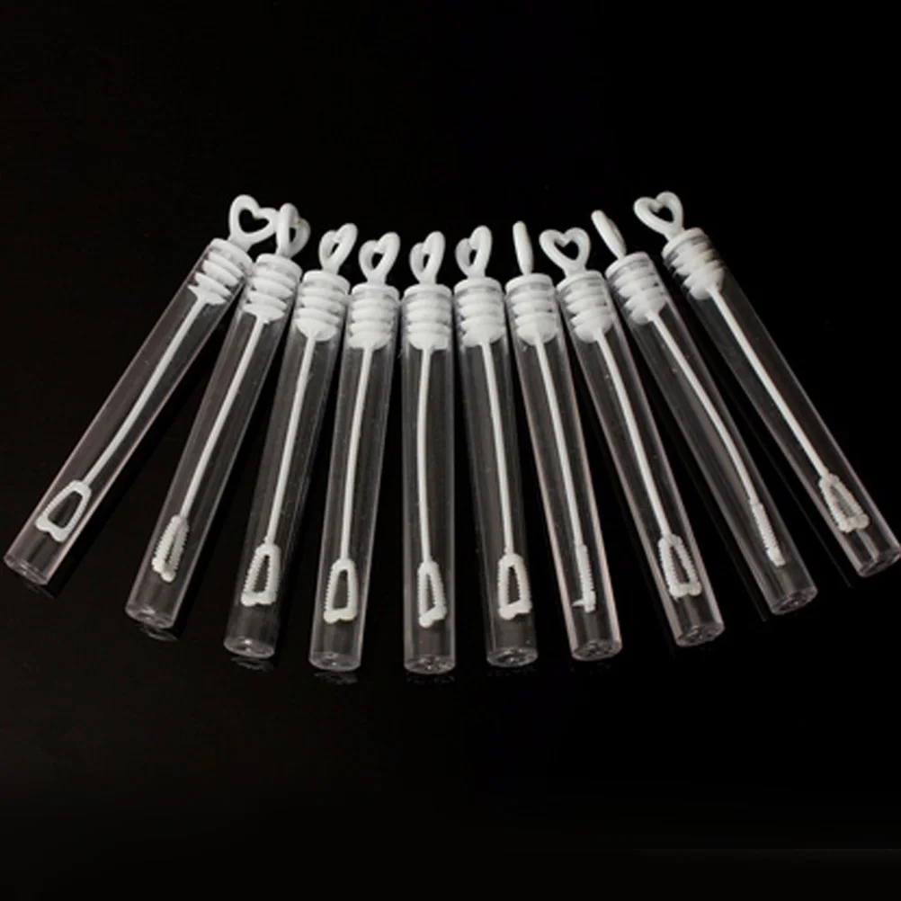96 Uds. Palillos de burbujas de corazón, ligeros, blancos, recuerdos de fiesta, decoraciones de boda, varitas de burbujas para juegos al aire libre