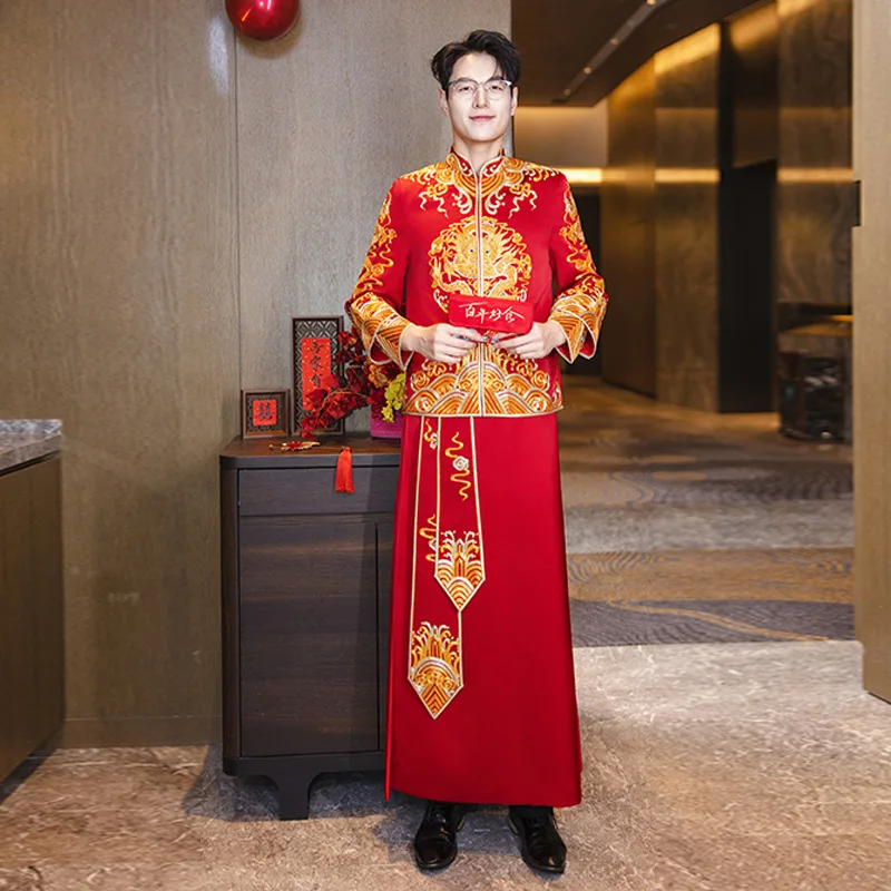 

Yourqipao 2026 New Xiuhe Suit Men's Chinese Groom Wedding Suit Chinese Style Dress Toast Welcoming Men's Tang Suit Xiuhe