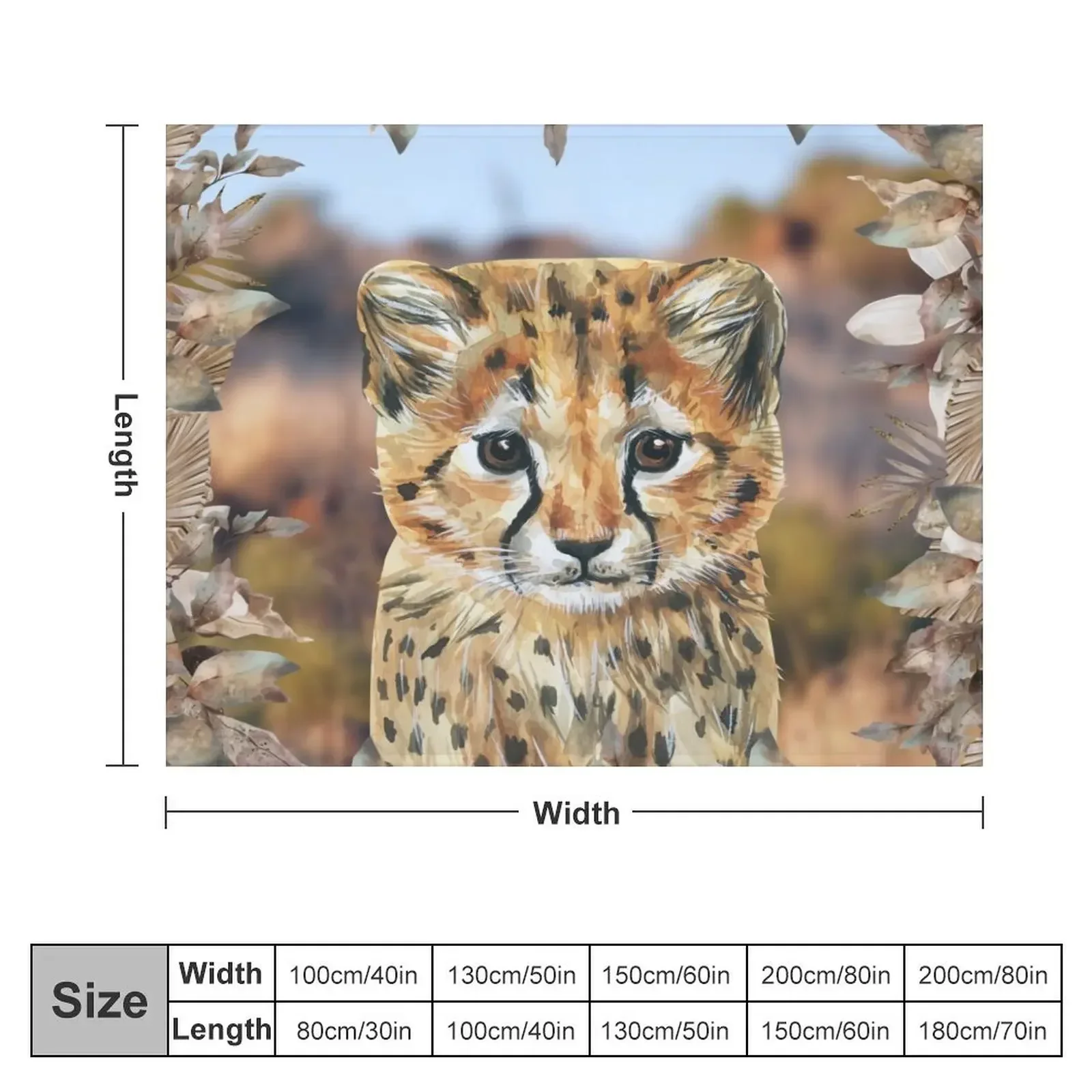 Baby Wild Child, Adorable Cheetah Cub Throw Blanket Moving Thins Heavy For Decorative Sofa Blankets