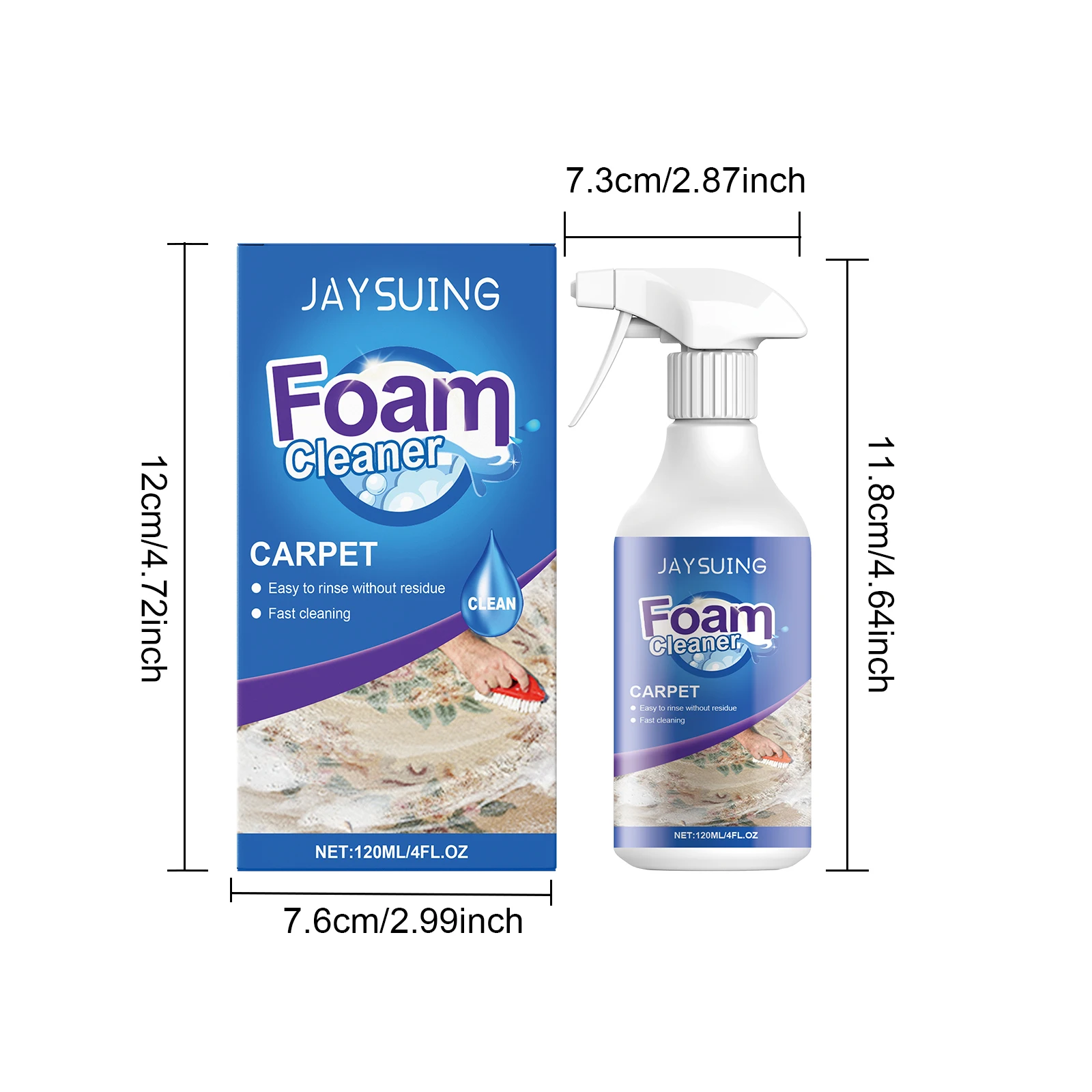 Jaysuing Carpet Foam Cleaner, Cleaning Carpet Fabrics Stubborn Stain Foam Cleaner