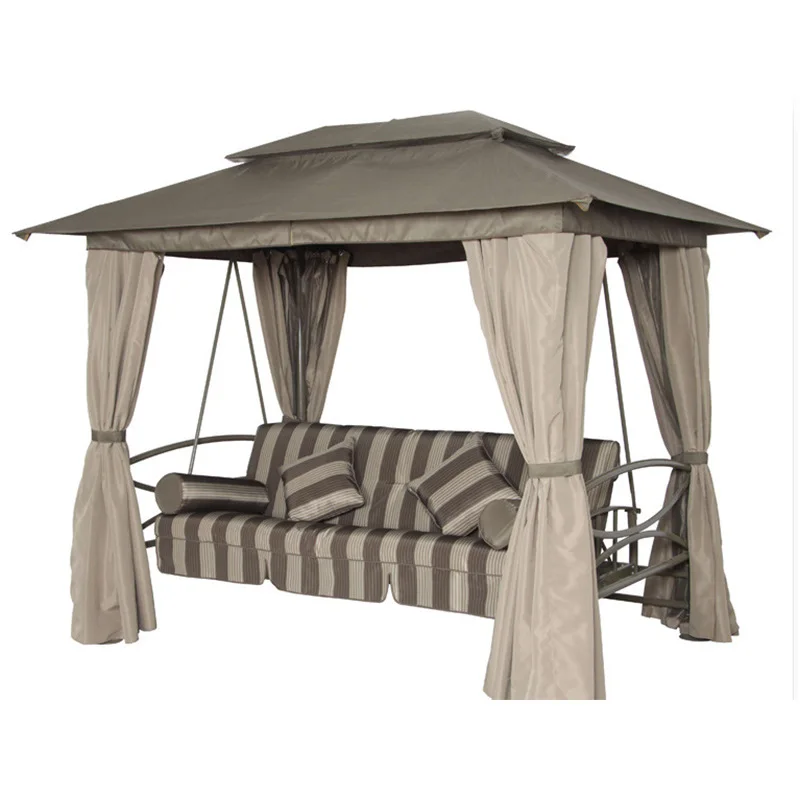 Steel outdoor swing bed rocking chair can sit and lie down dual-purpose swing chair courtyard garden wrought iron leisure