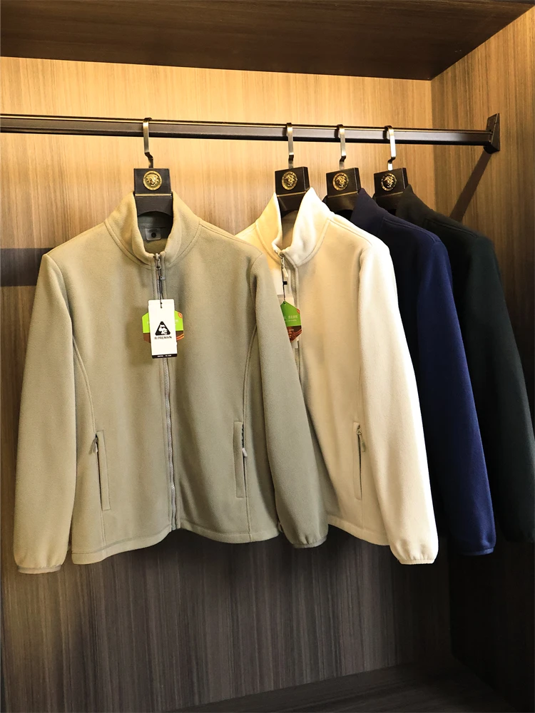 

Men's Basic Fce Jaet Stand Collar Thiened Autumn Winter Faion Ci Sle Long Sve Youth Daily Wear Pure Color