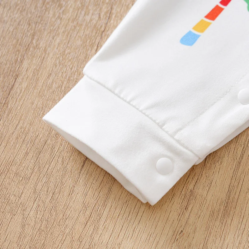 Dziecko kreskówka szczęśliwy słoń/wzór żyrafy fałszywe dwa swobodne kombinezony w paski z długimi rękawami dla małych dzieci i chłopców